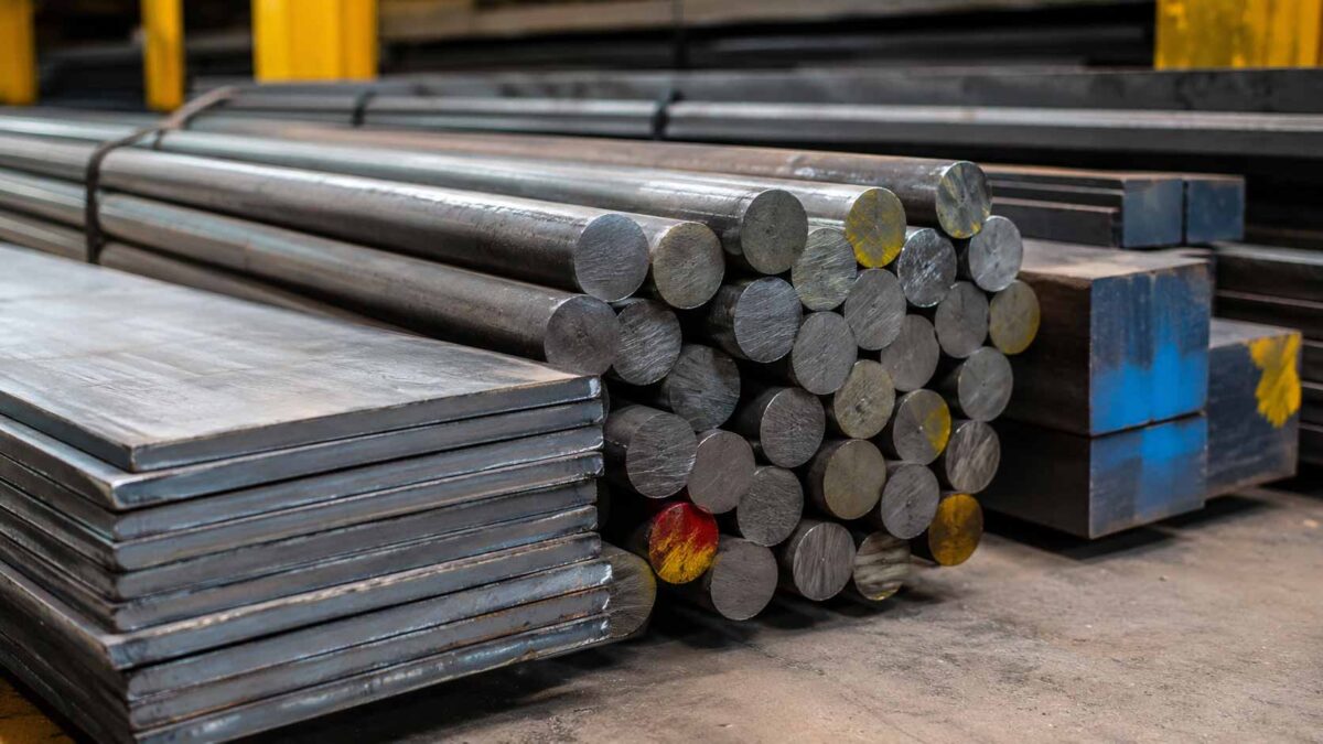 Comprador industrial calculando o custo total de uma compra de aço