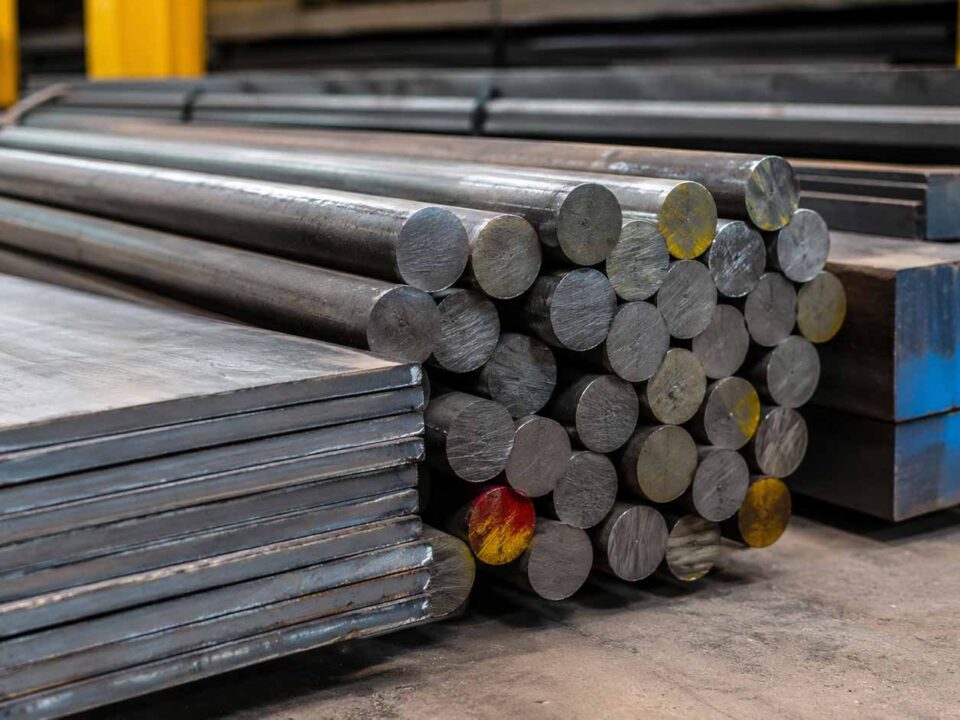 Comprador industrial calculando o custo total de uma compra de aço
